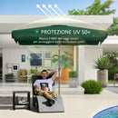 Ombrellone da Giardino 300x200x235H cm Inclinabile e Anti UV 50+ Verde  