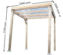 Pergola da Giardino 2x2x2,2 m in Legno Copertura in PVC Carport