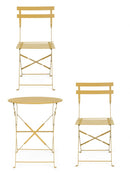 Set Tavolino e 2 Sedie da Giardino Bistrot Wissant Ocra
