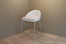 Set di 2 Sgabelli in Similpelle Morbida 80x45x47 cm TFT Stool Bianco
