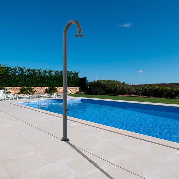 Doccia da Giardino ad Acqua Fredda in Alluminio Temporizzata con Lavapiedi Sined Luna Timer P Grigio online