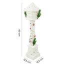 Lampione di Natale 60H cm ad intreccio bianca con glitter e minilucciole