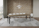Tavolo Allungabile 160-264x90x77 cm Karamay Premium Tortora Telaio Antracite 