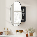 Armadietto da Bagno Mobile Sospeso con Specchio 61x12x79 cm in Vetro e Metallo Nero      