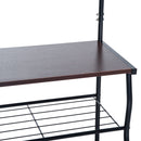 Panchina per Ingresso con Ganci Appendiabiti e Ripiani Scarpiera in Metallo Nero 