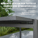 Tavolo da Giardino Allungabile 110-170x90x75 cm per 6-8 Persone con Piano a Doghe in Alluminio Grigio Scuro      