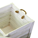 Set 3 Pouf in Legno 42x42H43,5cm Bianchi