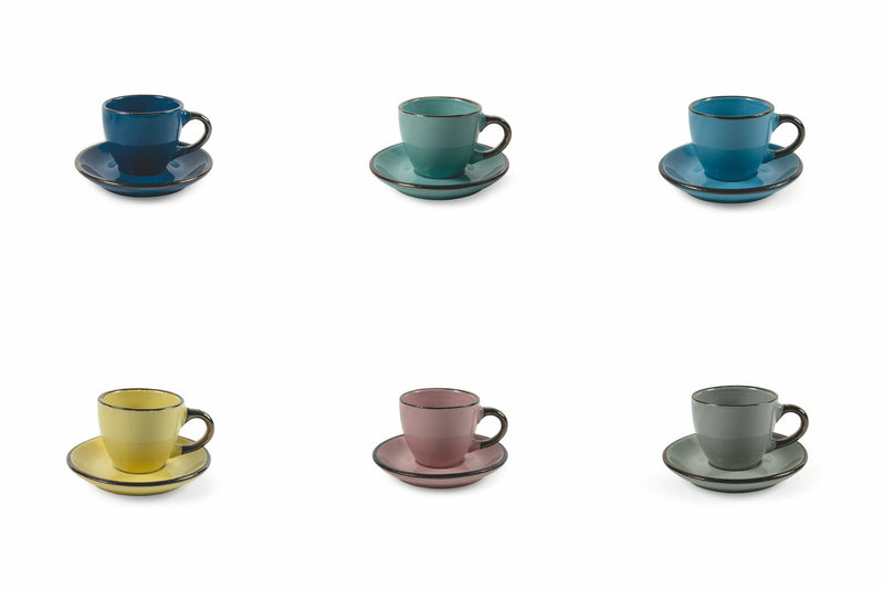Set 6 Tazzine da Caffè cm in Stoneware Villa d'Este Home Tivoli Royal