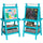 Lavagna per Bambini 3 in 1 con Cavalletto 59x48x118 cm Blu
