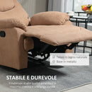 Poltrona Relax Reclinazione Manuale con Poggiapiedi 93x88x102 cm Marrone Scuro 