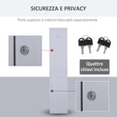 Armadietto Guardaroba in Acciaio 4 Ripiani 2 Porte con Chiusura di Sicurezza Grigio 38x46x180 cm 