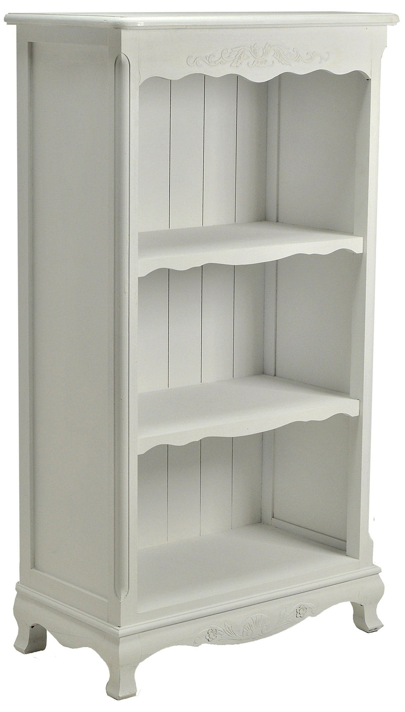 Mobile Libreria 2 Ripiani in Legno Basilea Bianco Anticato