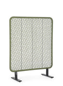 Paravento da Esterno 120x50x150h cm in Alluminio e PP Babilo Antracite e Verde 