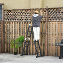 Scala Pieghevole 370x61x11 cm in Alluminio Nera