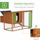 Pollaio con Nidificazione e Area di Corsa in Legno 168x110.5x101.5 cm 