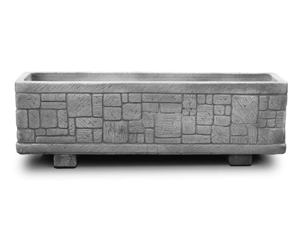 prezzo Fioriera da Giardino 100x27x29 cm in Cemento Granulato di Marmo Presolana Grande Grigio