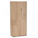 Armadio 3 Ante 1 Cassetto 75x38x174 h cm in Truciolare bilaminato Marrone chiaro