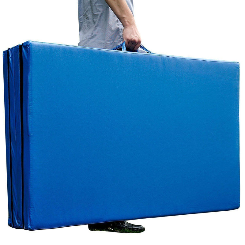 Tappetino Fitness e Yoga Pieghevole Blu 305x122x5 cm 