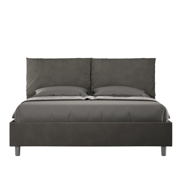 online Letto Matrimoniale con Alzata Comoda Imbottito in Microfibra Antea Grigio Varie Misure