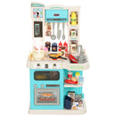 Cucina Giocattolo per Bambini 3-6 Anni con 92 Accessori 44,5x24x79 cm in PP e ABS Verde      