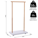 Stender Appendiabiti con Binario Porta Abiti e Ripiano Porta Borse Scarpe in Bambù 80x45x150 cm 