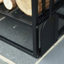 Portalegna Legnaia 75x30x60 cm in Acciaio con Attrezzi  Nero