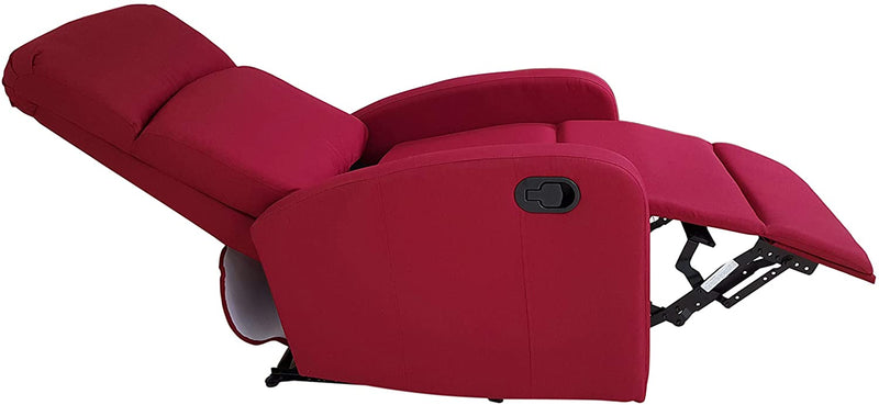 Poltrona Relax Reclinabile Manuale 75x65x101 cm in Tessuto Rossa