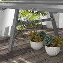 Panchina da Esterno 123x67x79 cm a 2 Posti a Doghe in Alluminio Grigio      