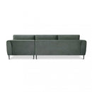 Divano con Chaise Longue Gregory in Tessuto Grigio