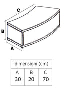 Mobiletto SPA Scalino per Vasca Idromassaggio Rotonde 70x30x20 cm Grigio