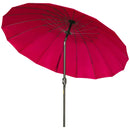 Ombrellone Rotondo Ø250x240 cm a 18 Stecche in Metallo e Poliestere Rosso Vino  