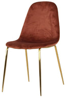 Set 4 Sedie Imbottite 44x55x86 cm in Velluto Bronzo e Oro