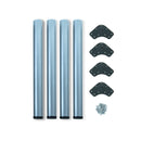Kit 4 Gambe per Tavolo Regolabili Ø6x83/85 cm in Acciaio Emuca Grigio Metallizzato