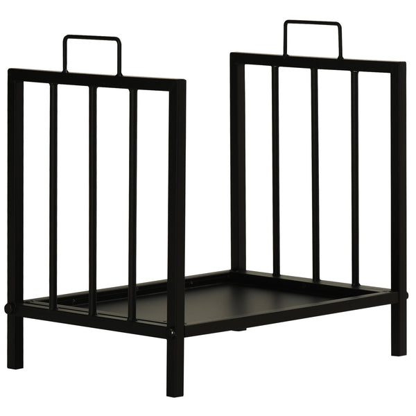 Portalegna per Camino 42x32,5x46 cm in Metallo Nero sconto
