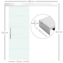 Porta Scorrevole Vetrata 75x210 cm Satinata a Strisce 