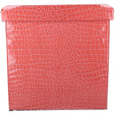 Puff in Similpelle rosso quadro cm 38x38xh39