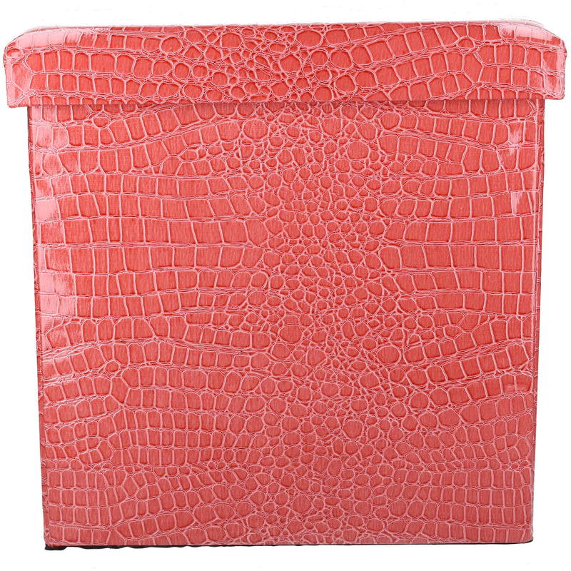 Puff in Similpelle rosso quadro cm 38x38xh39
