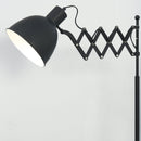 Lampada da Terra con Paralume E27 Estraibile in Metallo  Nera