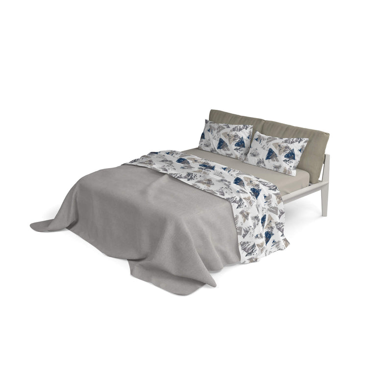 Set Lenzuola Sopra Sotto e Federe in Microfibra Urban Blu Varie Misure