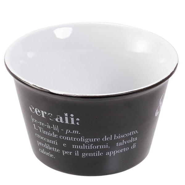 Tazza Bowl per Yogurt e Cereali 550 ml in Gres VdE Tivoli 1996 Nero e Bianco online