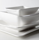 Servizio Piatti e Bowl da Tavola 16 Pezzi in Porcellana Bianca