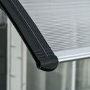 Tettoia in Policarbonato e Alluminio per Balconi 303x96x27 cm Finestre e Porte Nero e Trasparente