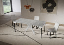 Consolle Allungabile 90-196x40x77 cm Saki Small Evolution Cemento Gambe Bianche 