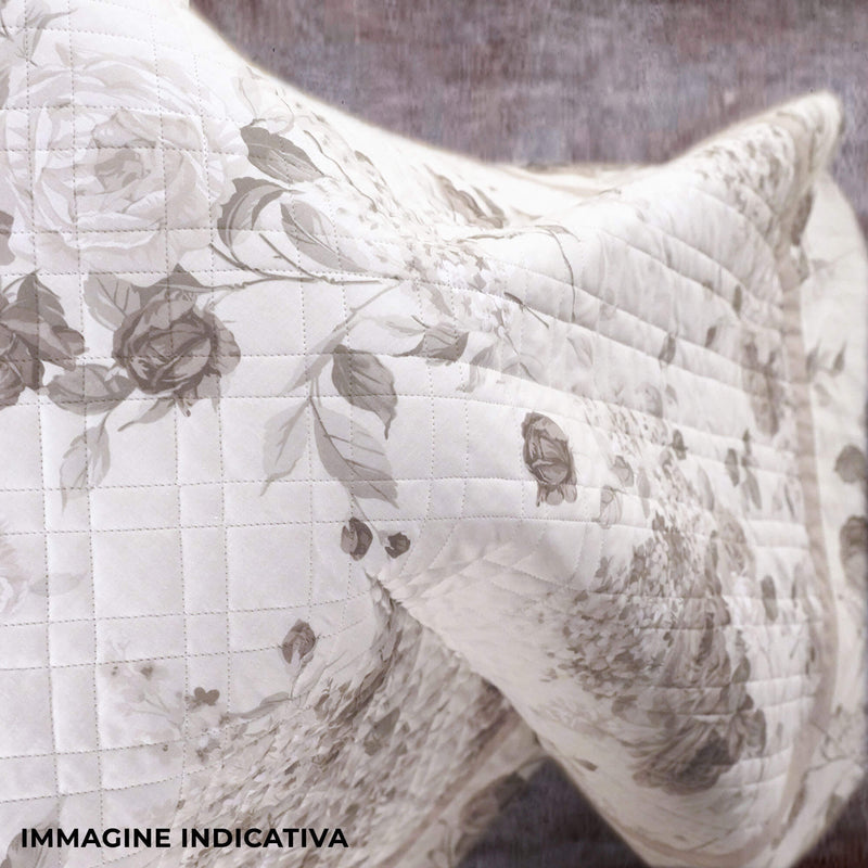 Trapuntino Matrimoniale con Stampa in Percalle di Cotone 100gr Garrini Lauren Grigio