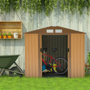 Casetta Box da Giardino in Lamiera di Acciaio Porta Utensili 213x127x185 cm 