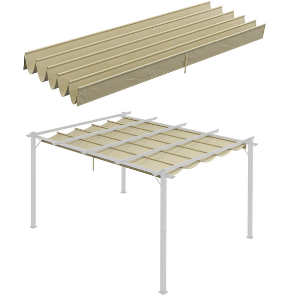 Copertura per Gazebo Pergola 4x3 m con 10 Fori di Drenaggio in Poliestere Traspirante Beige sconto