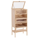 Gabbia per Roditori e Criceti a 4 Ripiani con Tetto Apribile in Legno 60x40x120 cm 