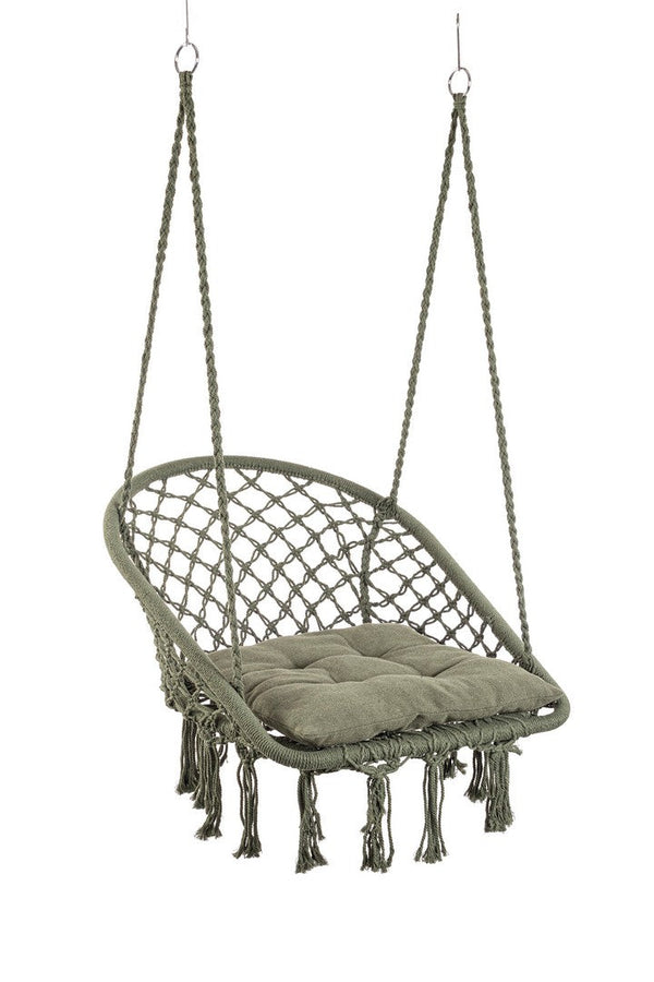 prezzo Amaca Sedia Sospesa da Giardino 88x69x130 cm in Poli-Cotone Javier Verde