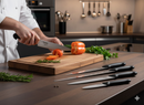Set Coltelli 5 Pezzi Multiuso Bufalo Kit Pro Manico Nero