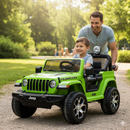 Macchina Elettrica per Bambini Fuoristrada Jeep Wrangler Rubicon 12V con Telecomando Verde